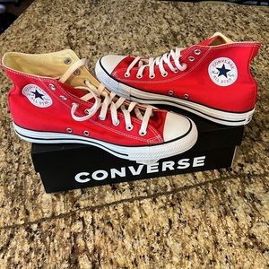NIB Red Converse All Star Chuck Taylor High Top Shoes Size M 9 / W 11